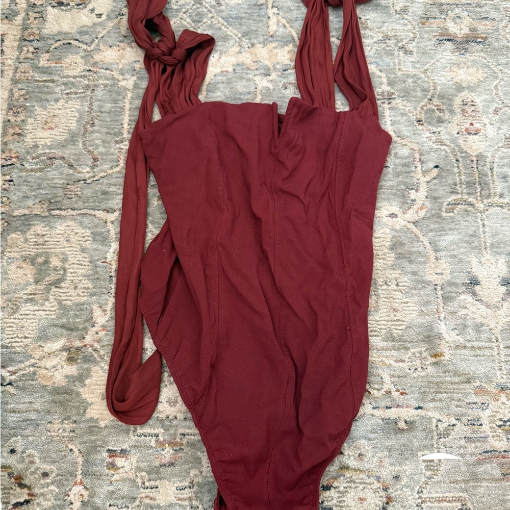 Free People maroon red wine color bodysuit never worn